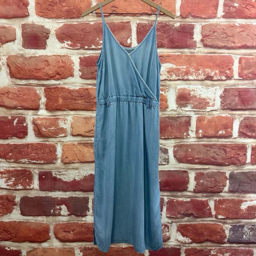 Anthropologie Cloth & Stone Dress Women's XS Blue Chambray Casual Sundress